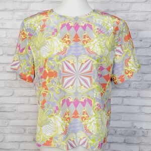 Vintage 80s blouse short-sleeve sz 10 J Gallery Equestrian Maximalist Career